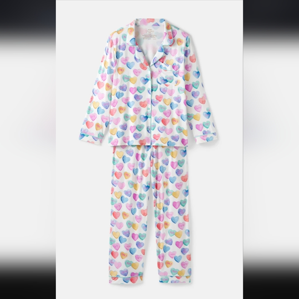 Little Sleepies Candy Cuties Heart Long Sleeve Pajama Set XL NWT Lunaluxe Bamboo - Picture 1 of 8